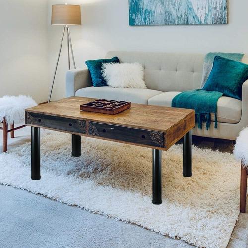 QLLY  Adjustable Metal Bench Legs, Coffee Table Leg, End Table Leg, Furniture Leg Set, Set of 4 (Black)