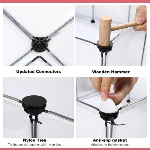 24 Panels Portable Small Animals Playpen,48x 24x 28 Transparent Pet Playpen,Portable Plastic Enclosure,Puppy Play Pen for Indoors Outdoor Pet Fence for Guinea Pigs,Bunny,Ferrets,Hamsters,Hedgehogs