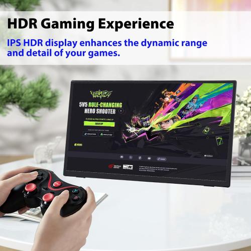 GeeekPi 18.5 inch Portable Monitor 1920x1080 IPS Touchscreen 120HZ 1080P Touch Display with HDMI USB-C, Built-in Speakers, Kickstand VESA for Xbox PS4/5 Laptop Mac PC