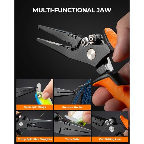 KastKing SteelStream Fishing Tool Set, Fishing Gear - Corrosion Resistant Fishing Pliers, Fillet Knife, Fishing Scissors, Fish Lip Gripper, Multi-Functional Jaw, Fishing Gifts for Men