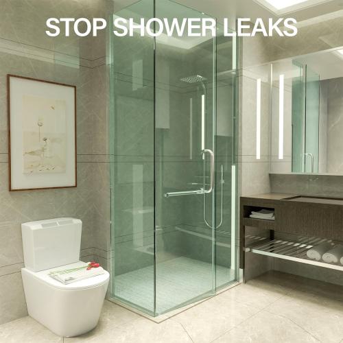 Yecaye 3 Pack 39 Frameless Shower Door Bottom Seal, 3/8 (10mm) Glass Seal Strip, Shower Door Sweep with Drip Rail, Stop Leaks and Create a Water Barrier
