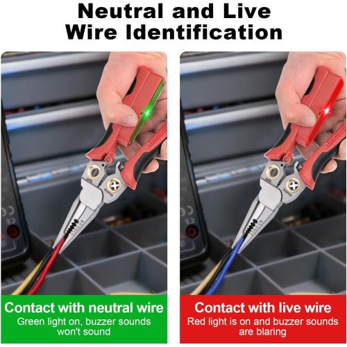 8-in-1 Wire Stripper with Voltage Tester, Electrician Tool for HVAC & DIY