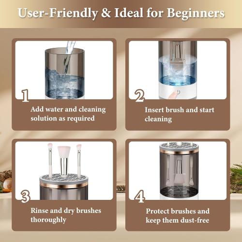 Electric Makeup Brush Cleaner - Efficient Electric Makeup Brush Cleaner Machine for Thorough Brush Cleaning, Ideal for Makeup Artists & Enthusiasts