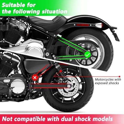 Color Black Motorcycle Swingarm Bag with Black Synthetic Leather, Swing Arm Bag Motorcycle Saddlebag Left Side Tool Bag Fit for Softail/Triangulated Swingarm Models Dyna Low Rider Fat Bob