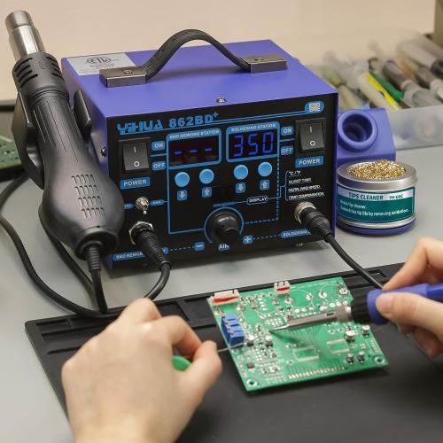 YIHUA 862BD  SMD ESD Safe 2 in 1 Soldering Iron Hot Air Rework Station °F /°C with Multiple Functions