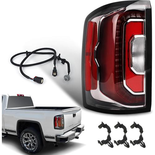 LED Tail Lights Compatible with 2016 2017 2018 GMC Sierra 1500/GMC Sierra 1500 Denali Left Driver Side Rear Lamp Brake Taillight 84233587 84365930 GM2800295(Red left driver's side)