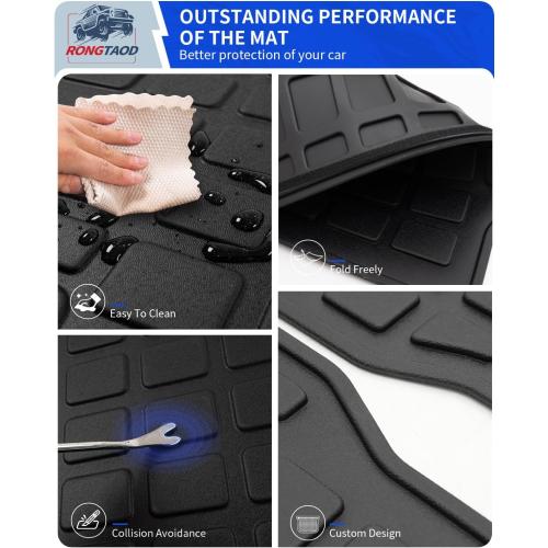 Rongtaod Kick Mats Compatible with 2024 2025 2026 Toyota Grand Highlander 2nd Backrest Mats Back Seat Protector All Weather 8 Seats Highlander Accessories