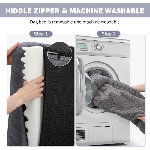 INVENHO Orthopedic Extra Large Dog Bed, XXL Waterproof Dog Sofa, Egg-Crate Foam Couch with Washable Removable Cover, Waterproof Lining and Nonskid Bottom