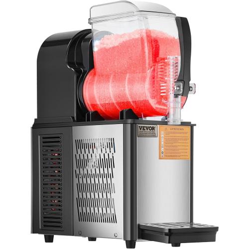 VEVOR Commercial Slushy Machine, Single Tank Frozen Drink Machine, Stainless Steel Margarita Smoothie Frozen Drink Maker, Slushie Maker for Home Party Restaurants Cafe Bars