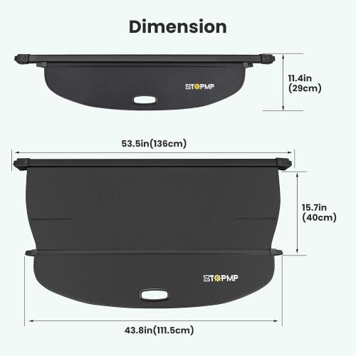 ZTGPMP Cargo Cover for Nissan Rogue S SV SL Platinum 2021 2022 2023 2024 2025 2026, Retractable Rear Trunk Cover Luggage Shield Security, Rogue Accessories (Carbon Fiber Leather)