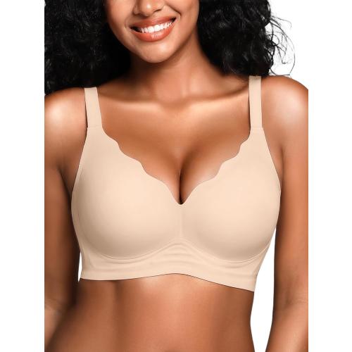 Wireless Jelly Bras for Women No Underwire with Support - S-2XL Seamless Bralettes Everyday Comfort Tshirt Padded Bra