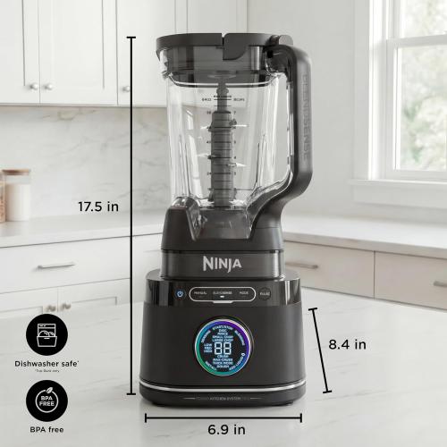 Ninja Kitchen System | All-in-One Food Processor & Blender | With 8-Cup Bowl & (1) 24 oz. To-Go Cup | For Smoothies, Cookie Dough, Salsas, Cole Slaw & More | 1800 Watt | Black | TB401