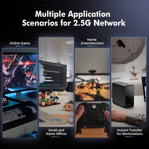 Black 6 Port 2.5G Managed Switch, 4 x 2.5Gbps Base-T Ports and 2 x 10G SFP  Slot, Support LACP/QOS/VLAN/IGMP, Mini Metal Fanless YuLinca 2.5Gb Easy Web Wallmount Switch