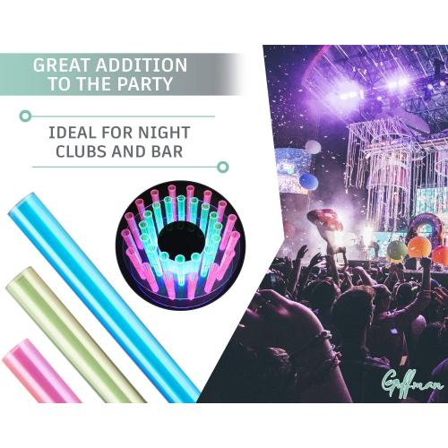 5 5/8 Neon Plastic Test Tube Shot Assorted Colors 3/4 oz Shooter - 100 Pack