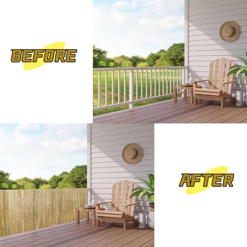 Natural Bamboo Slat Screening, 4ft x 13ft Bamboo Fence Panel | Ideal for Garden Privacy Screening and Indoor or Outdoor Use (Approx. 1.2m x 4m)