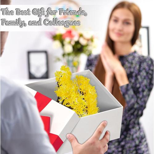 Mini Artificial Bonsai Tree with Cement Pot Home Decor, Yellow