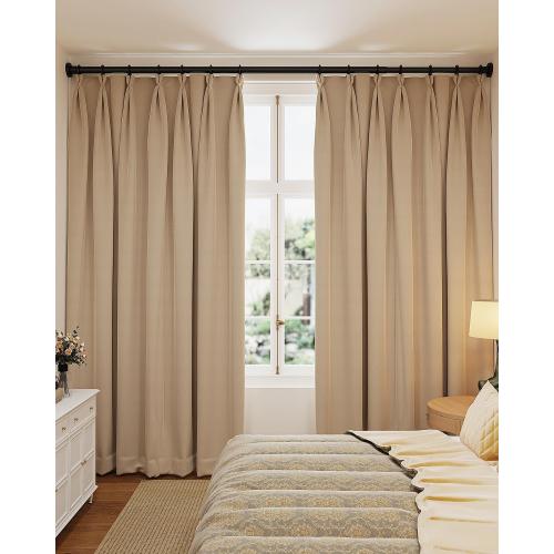 BLACK ALLZONE Tension Curtain Rods 123 to 160 Inch, Black Curtain Rods No Drilling, Extra Long Tension Rod for Room Divider Curtains Rod, Outdoor Tension Rod for Patio/Bedroom/Office,3 Installation Options