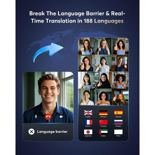 AI Translation Earbuds Real Time,188 Language Translator Earbuds, Audifonos Traductores Inglés Español,3-in-1 Translating Device,Noise Cancelling Translate Ear Buds with for Travel & Business Meetings