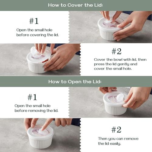 DOWAN Ramekins with Lids 4 oz Oven Safe for Creme Brulee Souffle, Ceramic Custard Cups for Baking, Small Bowls for Pudding Dip Ice Cream, Set of 6, Vibrant Colors