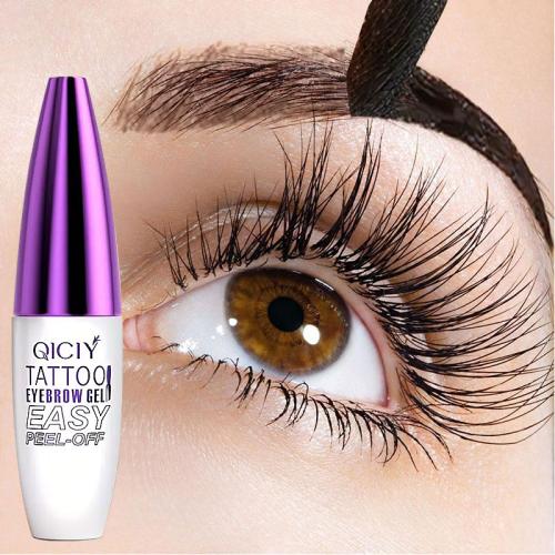 Black Easy Tatoo Eyebrow Gel Peel off - Semi-Permanent Tattoo Eyebrow Tint Kit Waterproof Long - Eyebrow Mascara Volume and Length