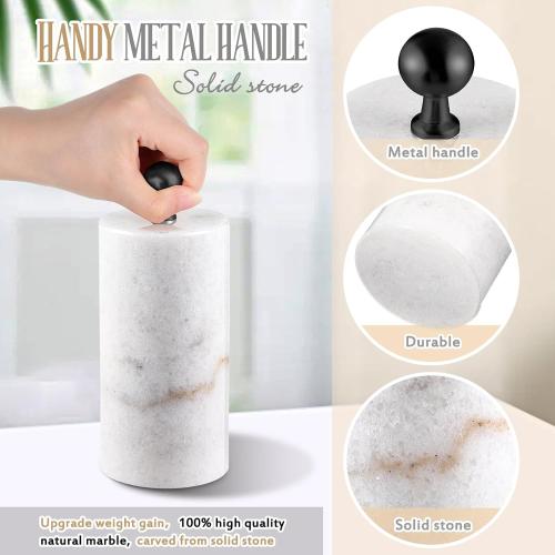 Marble Decorative Door Stoppers Solid Marble Heavy Duty Door Stops Natural Stone Modern Door Stop with Handle for Indoor or Outdoor Door