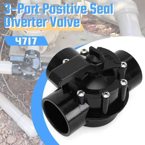 4717 3 Port 2 to 2-1/2-Inch Positive Seal NeverLube Valve Compatible with Jandy, 3 Way Diverter Valve Suitable for Ground Pool, Tub & Spa System