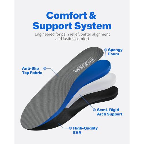 Plantar Fasciitis Feet Insoles Arch Supports Orthotics Inserts Relieve Flat Feet, High Arch (Mens 10-10 1/2 | Womens 12-12 1/2)