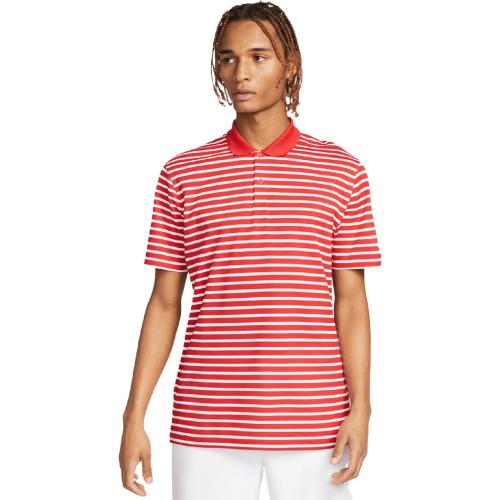 Nike Dri-FIT Victory Men's University Red/White Striped Golf Polo Size XXL