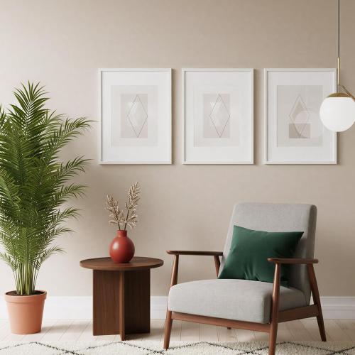 Fixwal 12x16 Poster Frame Set of 6 with Plastic Cover, PVC, White