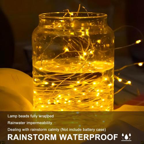 6 Pack Fairy Lights Battery Operated String Lights, 7ft 20 Led Mini Lights, Waterproof Silver Wire Starry for Mason Jars DIY Wedding Party Bedroom Christmas (Warm White)