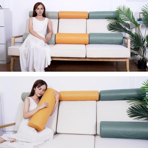 2 Pack Neck Roll Pillow, High-Density Foam Cylinder Bolster Pillow for Neck, Back & Lumbar Support, Ergonomic Round Pillow for Side Sleepers, Sleeping (7.9''x23.6'' Medium Grey)