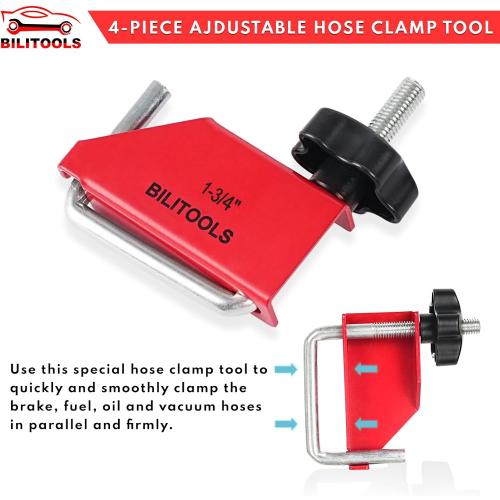 BILITOOLS 4 Piece Hose Pinch Off Pliers Clamp Pliers for Flexible Fuel Line Coolant Radiator Brake Hoses Clamp Tool etc, Without Damaging the Line