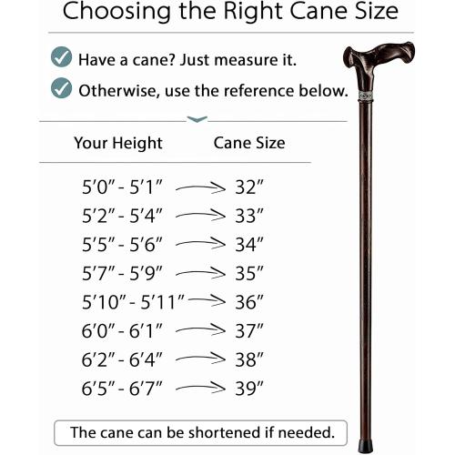 Asterom Walking Cane for Men & Women - Handmade, Ergonomic, Wooden Canes - Cool Walking Sticks for Seniors