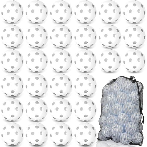 White Coopay Baseball Practice Balls Plastic Training Balls Lightweight Hollow Softballs for Hitting, Baseball Training Indoor Outdoor Use