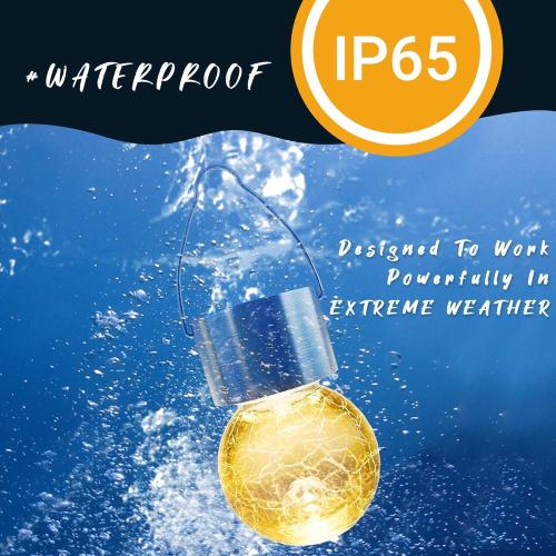 GIGALUMI Solar Lights Outdoor Waterproof, 12 Pack Solar Hanging Lights Garden Decor, Gifts for Women, Solar Outdoor Lantern Waterproof Cracked Glass for Yard, Fence, Tree(Warm White)