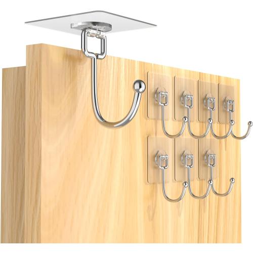 Latoxcaa 8-Pack Transparent Heavy Duty Adhesive Hooks