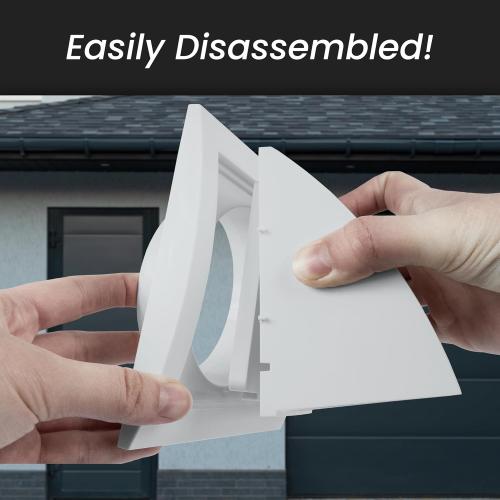 4 Inch Exhaust Hood Vent with Rain Cover, Black, Indoor and Outdoor, HVAC Exhaust Vent Duct Cover, 6 x 6 Exhaust Cap (4 Inch, Black)