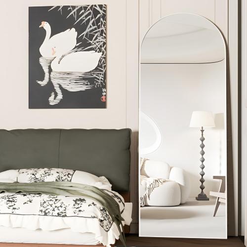 Full Length Mirror 56x16 Arch Floor Mirror with Stand Arched Mirrors Full Body Mirror Silver Standing Hanging or Leaning Against Wall for Bedroom Entry