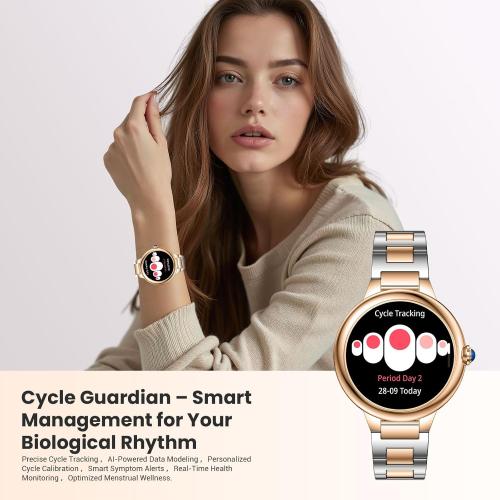 SOUYIE 2026 Luxury Smart Watch for Women, 1.19 AMOLED Display, DA GPT Smartwatch, Heart Rate, Sleep Monitor, 107 Sports Modes Fitness Tracker, Compatible with iOS & Android