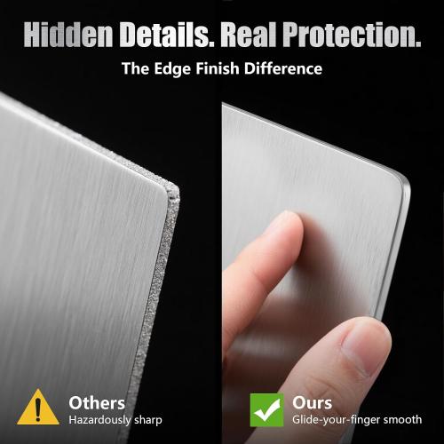 SILVER URMONA 3 PCS 304 Stainless Steel Cutting Board For Kitchen, Non-Staining&Odor-Free, Burr-Free Edges, Dishwasher Safe, Non Toxic Cutting Board（S M L）