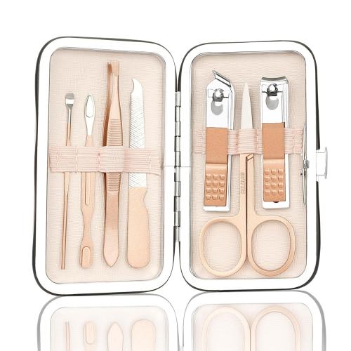 Manicure Kit for Men Women Nail Clippers Pedicure Tools Kit Travel Nail File Toe Set Finger Grooming Kits Christmas Birthday Gifts Ideas Stocking Stuffers Kids Adults Teens Boys Girls Friends(Pink)