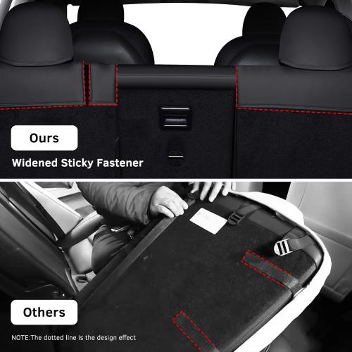 FREESOO Car Seat Covers for Tesla Model Y Waterproof Nappa Leather Full Set Seat Replacement Protector Custom Fit 2020 2021 2022 2023 2024 Black