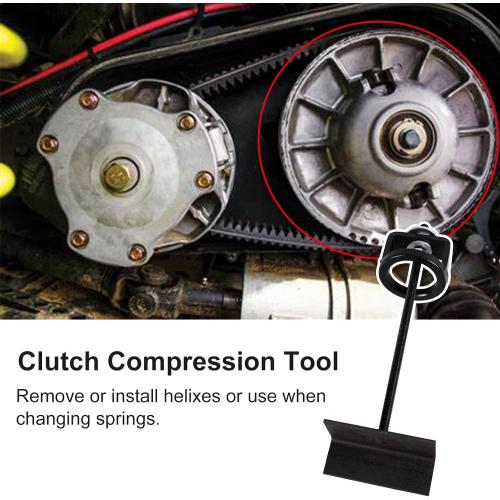 Clutch Compression Tool Universal for ATV UTV Snowmobile, Compatible with Polaris Kawasaki Kymco Yamaha, Primary/Secondary Clutch Compression Tool