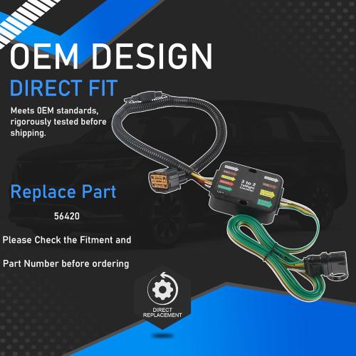 4 Way Trailer Wiring Harness Kit Compatible with 2019-2024 Hyundai Santa Fe Palisade Santa Cruz Tucson 2020-2024 Kia Carnival Sorento Telluride 4-Pin Towing Hitch Wiring Kit Replaces 56420