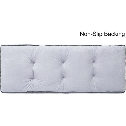 Bench Cushion, Non-Slip Tufted Bench Cushions for Swing, Shoe Storage, Window Seat (36x14, Dark Grey)