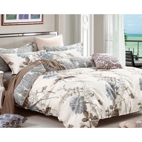 Swanson Beddings Daisy Silhouette Reversible Floral Print 3-Piece 100% Cotton Bedding Set: Duvet Cover and Two Pillow Shams (Queen) (Comforter is NOT Included)