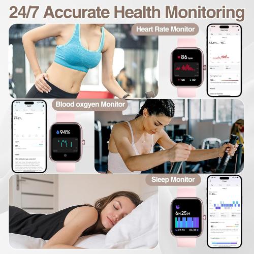 Smart Watch for Women Men with Bluetooth Call, Alexa Built-in Smartwatch, 1.83DIY Dial Fitness Watch with Sleep Heart Rate Monitor, 110  Sport Modes, IP68 Waterproof Watch Compatible with Android iOS