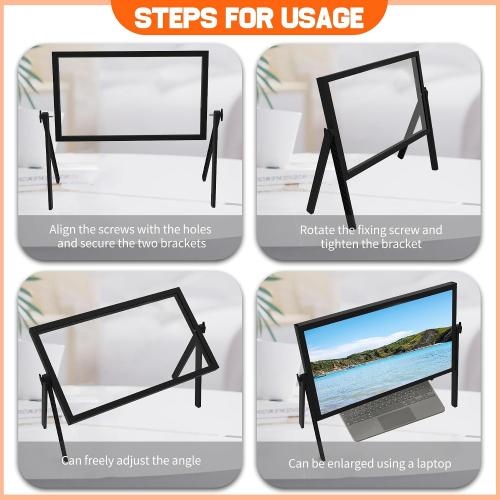 21 inch Screen Magnifier for Laptop ，3D HD Screen Expanders for Movies, Videos, and Gaming, Screen Enlarger with Adjustable Angle Design Amplifier Desktop Magnifying for Seniors Reading (Black)