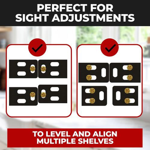 Set of 2 Floating Shelf Brackets 11 inch Multiple Mounting Location Baseplate/Heavy Duty Black Painted Mild Steel Bracket Hidden Wall Shelves Support Hardware Mount Kitchen/Nursery Decor (4 inch Rods)