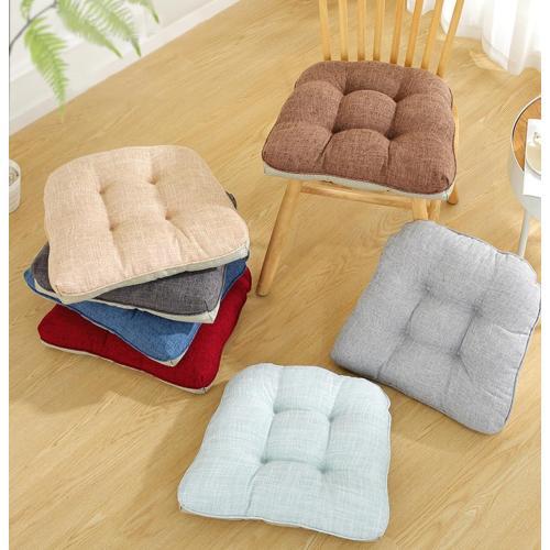 LINGXIYA Chair Cushions for Dining Chairs 4 Pack,Soft and Comfortable Tufted Kitchen Chair Pads with Ties,U-Shaped Skid-proof Seat Pad,18 x 17 inches (Blue)